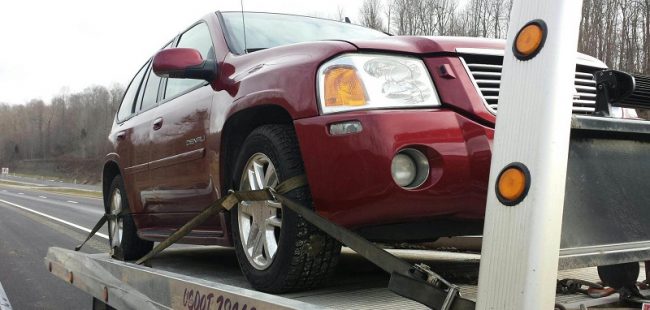 a car on tow truck
