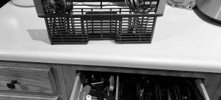 dishes in drawer